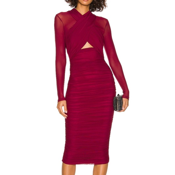 Bardot Dresses & Skirts - Bardot Aliyah Dress in Burgundy long sleeve
